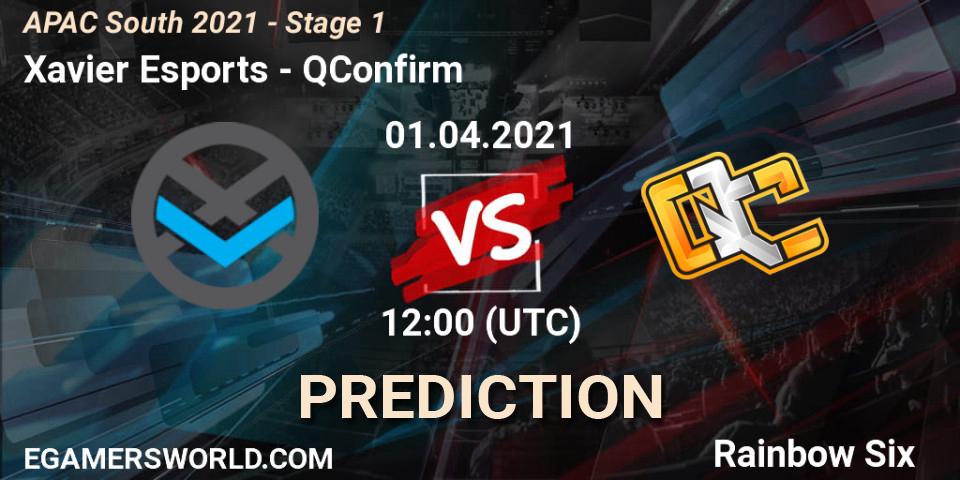 Xavier Esports vs QConfirm: Match Prediction. 01.04.2021 at 12:00, Rainbow Six, APAC South 2021 - Stage 1