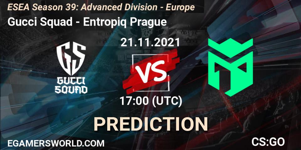 Gucci Squad vs Entropiq Prague: Match Prediction. 21.11.2021 at 17:00, Counter-Strike (CS2), ESEA Season 39: Advanced Division - Europe
