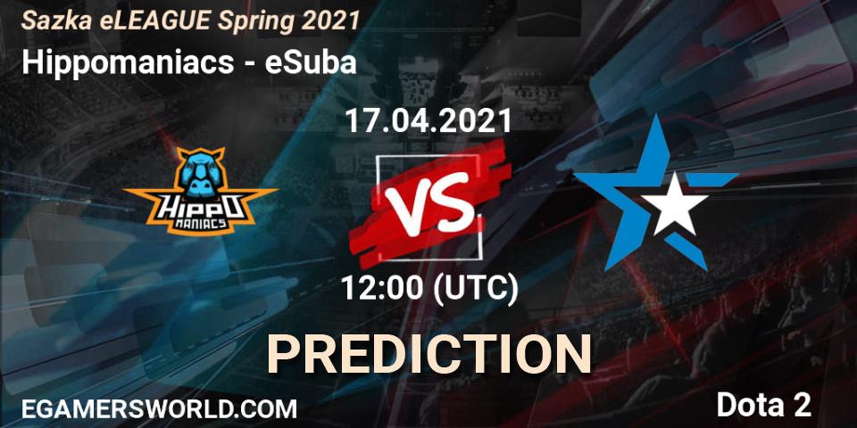 Hippomaniacs vs eSuba: Match Prediction. 17.04.2021 at 12:00, Dota 2, Sazka eLEAGUE Spring 2021