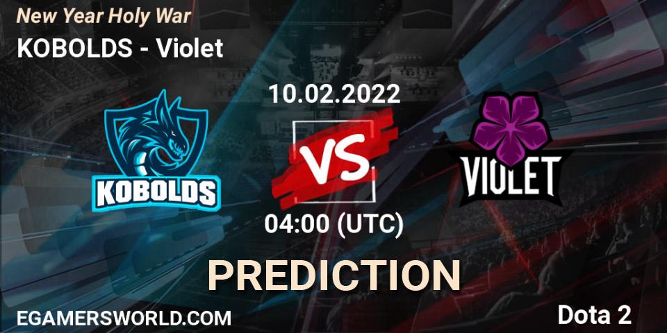KOBOLDS vs Violet: Match Prediction. 10.02.2022 at 04:07, Dota 2, New Year Holy War