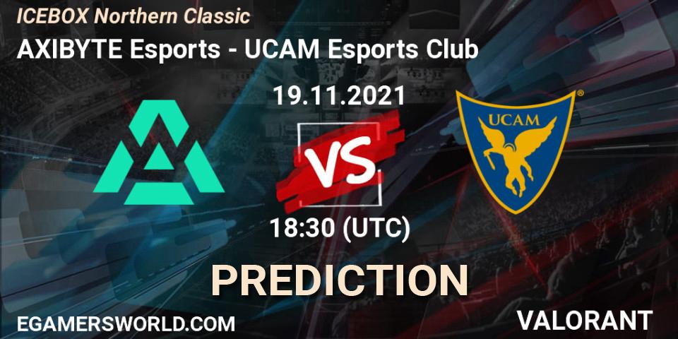 AXIBYTE Esports vs UCAM Esports Club: Match Prediction. 19.11.2021 at 18:30, VALORANT, ICEBOX Northern Classic
