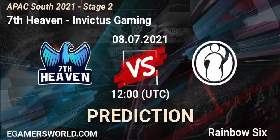 7th Heaven vs Invictus Gaming: Match Prediction. 08.07.2021 at 12:00, Rainbow Six, APAC South 2021 - Stage 2