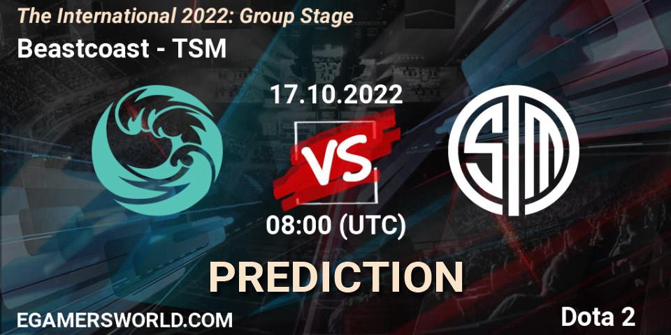 Beastcoast vs TSM: Match Prediction. 17.10.2022 at 09:40, Dota 2, The International 2022: Group Stage