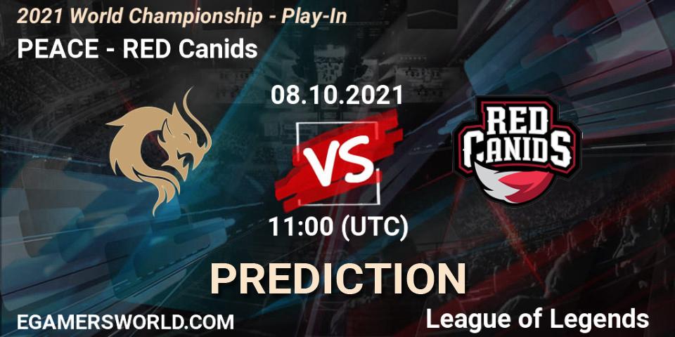 PEACE vs RED Canids: Match Prediction. 08.10.2021 at 16:10, LoL, 2021 World Championship - Play-In