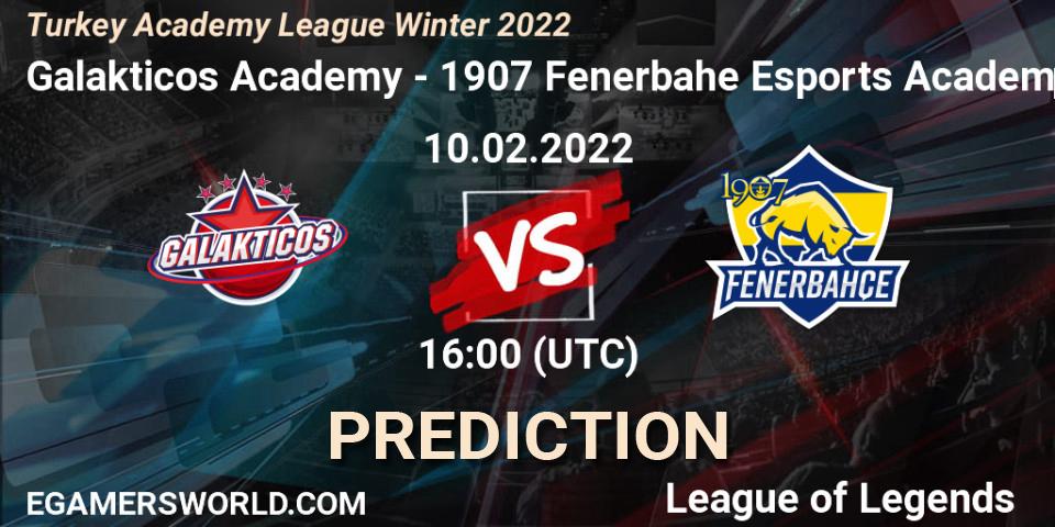 Galakticos Academy vs 1907 Fenerbahçe Esports Academy: Match Prediction. 10.02.2022 at 16:30, LoL, Turkey Academy League Winter 2022