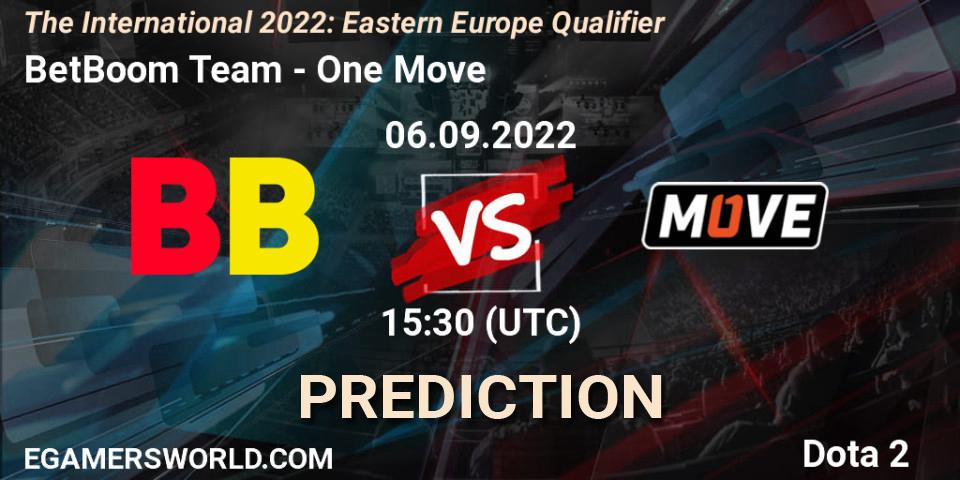 BetBoom Team vs One Move: Match Prediction. 06.09.22, Dota 2, The International 2022: Eastern Europe Qualifier