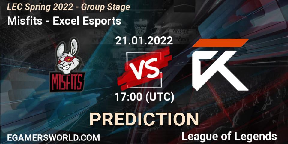 Misfits vs Excel Esports: Match Prediction. 21.01.22, LoL, LEC Spring 2022 - Group Stage