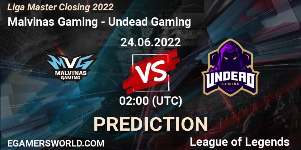 Malvinas Gaming vs Undead Gaming: Match Prediction. 24.06.2022 at 02:00, LoL, Liga Master Closing 2022