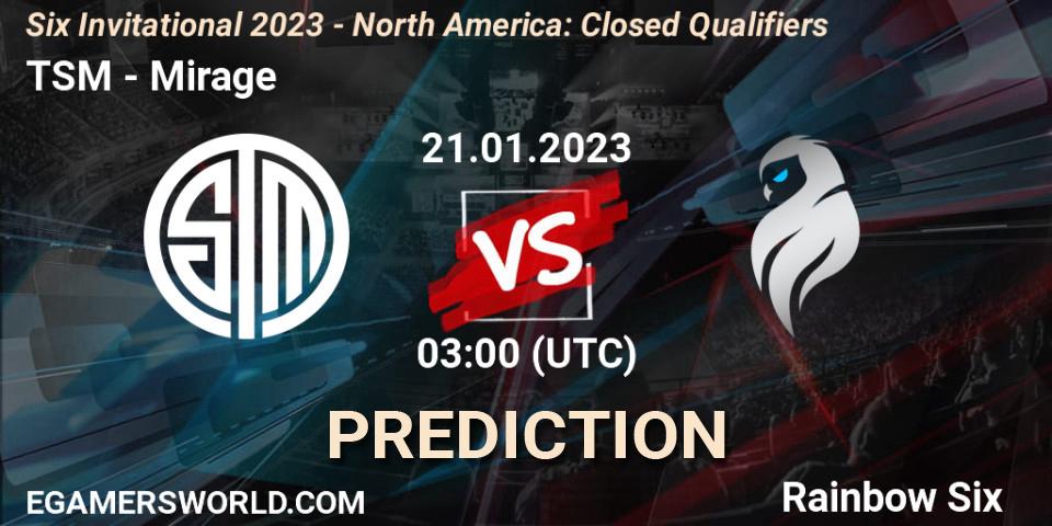 TSM vs Mirage: Match Prediction. 21.01.23, Rainbow Six, Six Invitational 2023 - North America: Closed Qualifiers