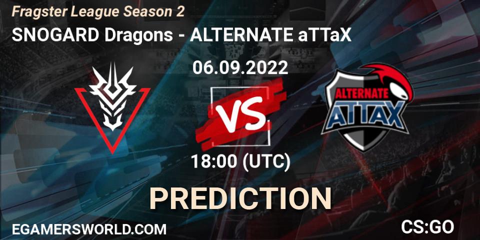 SNOGARD Dragons vs ALTERNATE aTTaX: Match Prediction. 21.09.2022 at 17:00, Counter-Strike (CS2), Fragster League Season 2