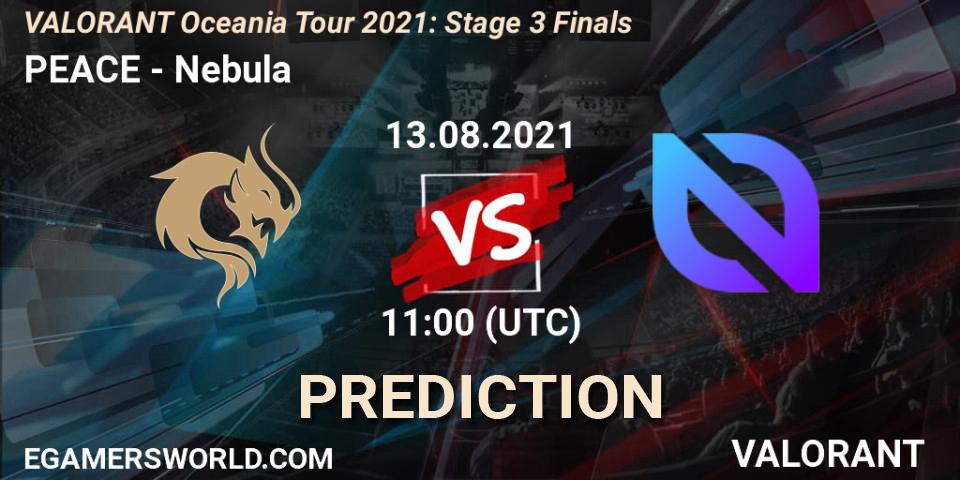 PEACE vs Nebula: Match Prediction. 13.08.2021 at 11:00, VALORANT, VALORANT Oceania Tour 2021: Stage 3 Finals