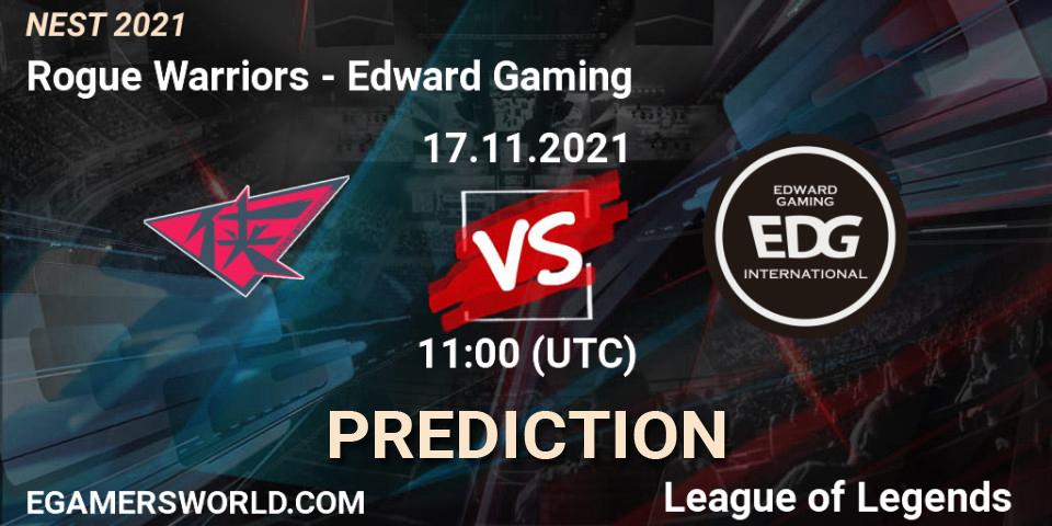 Edward Gaming vs Rogue Warriors: Match Prediction. 17.11.2021 at 11:10, LoL, NEST 2021