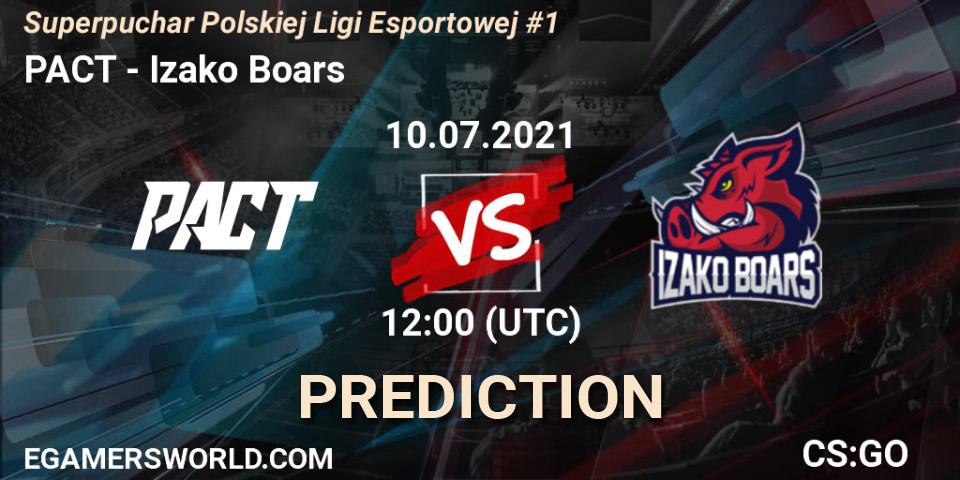 PACT vs Izako Boars: Match Prediction. 10.07.2021 at 13:55, Counter-Strike (CS2), Superpuchar Polskiej Ligi Esportowej #1