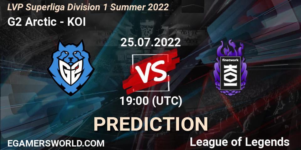 G2 Arctic vs KOI: Match Prediction. 25.07.22, LoL, LVP Superliga Division 1 Summer 2022