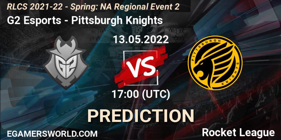G2 Esports vs Pittsburgh Knights: Match Prediction. 13.05.22, Rocket League, RLCS 2021-22 - Spring: NA Regional Event 2