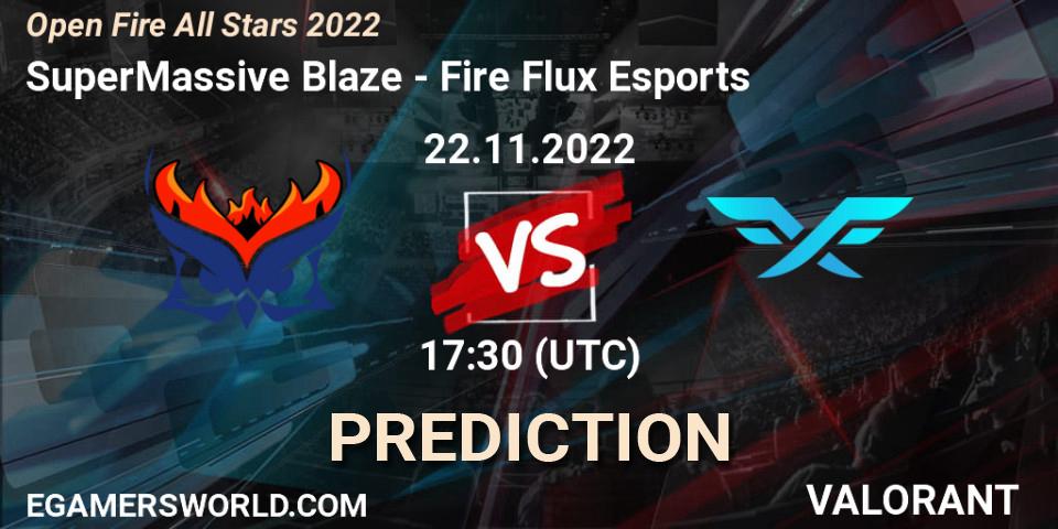 SuperMassive Blaze vs Fire Flux Esports: Match Prediction. 22.11.2022 at 17:30, VALORANT, Open Fire All Stars 2022