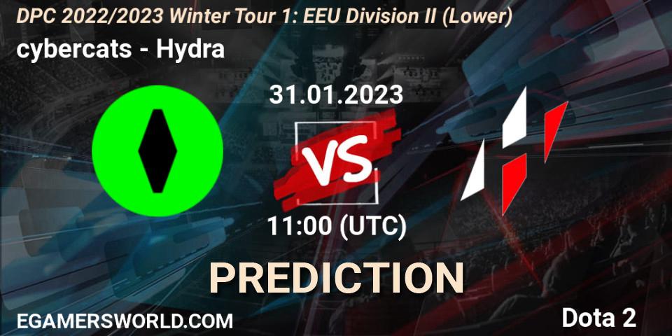 cybercats vs Hydra: Match Prediction. 31.01.23, Dota 2, DPC 2022/2023 Winter Tour 1: EEU Division II (Lower)