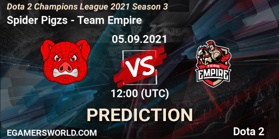 Spider Pigzs vs Team Empire: Match Prediction. 05.09.2021 at 12:00, Dota 2, Dota 2 Champions League 2021 Season 3