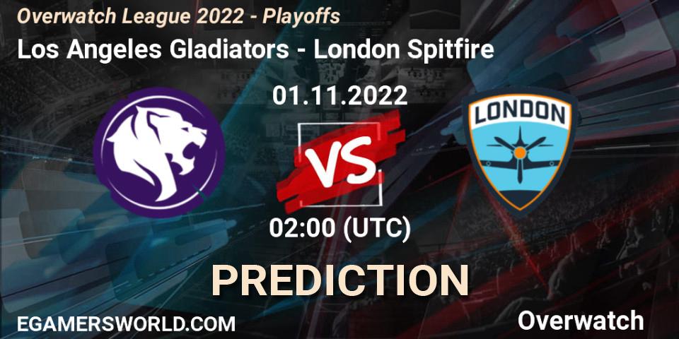 Los Angeles Gladiators vs London Spitfire: Match Prediction. 01.11.2022 at 02:00, Overwatch, Overwatch League 2022 - Playoffs