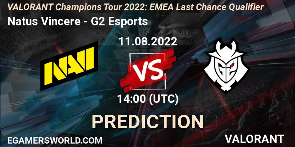 Natus Vincere vs G2 Esports: Match Prediction. 11.08.2022 at 14:00, VALORANT, VCT 2022: EMEA Last Chance Qualifier