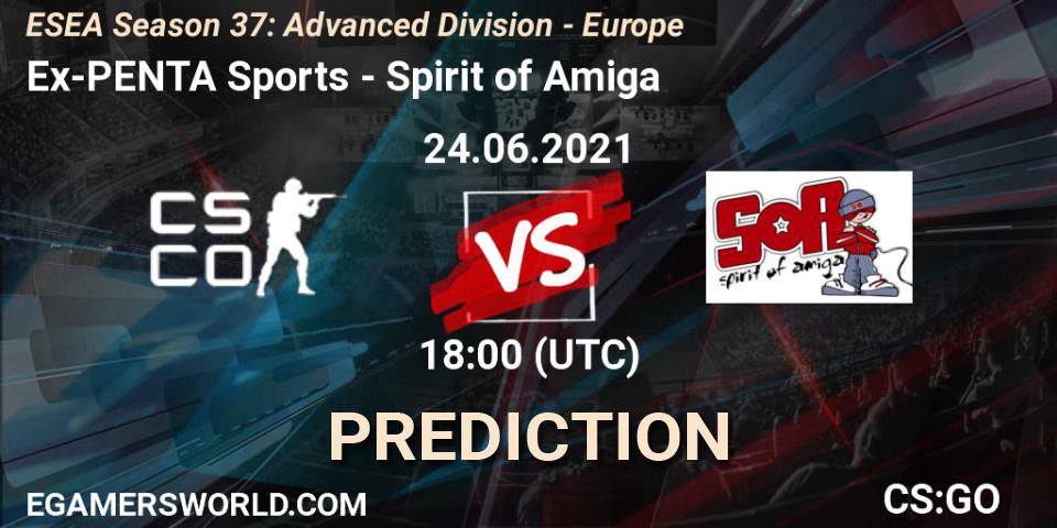 Ex-PENTA Sports vs Spirit of Amiga: Match Prediction. 24.06.2021 at 18:00, Counter-Strike (CS2), ESEA Season 37: Advanced Division - Europe