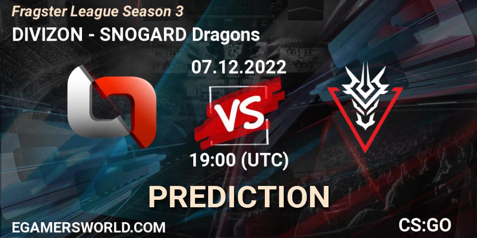 DIVIZON vs SNOGARD Dragons: Match Prediction. 07.12.2022 at 19:00, Counter-Strike (CS2), Fragster League Season 3