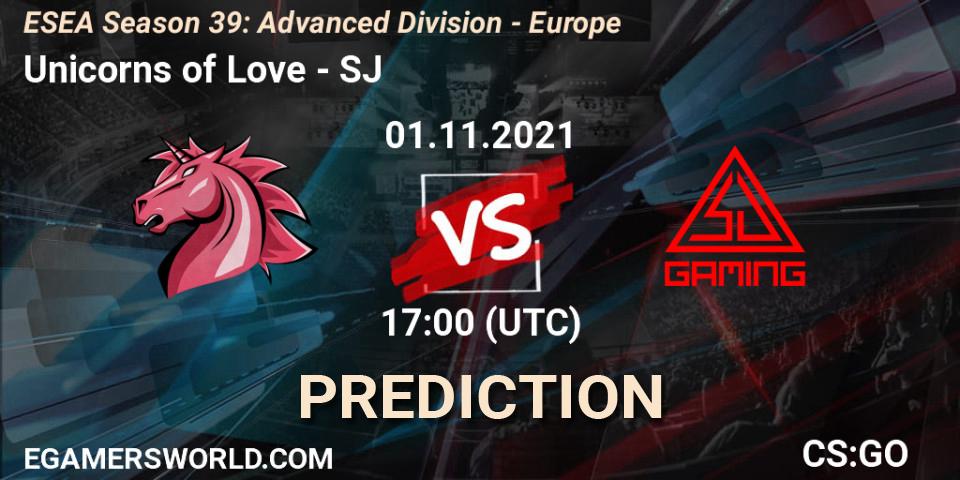 Unicorns of Love vs SJ: Match Prediction. 01.11.2021 at 17:00, Counter-Strike (CS2), ESEA Season 39: Advanced Division - Europe