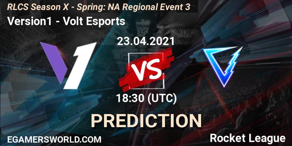 Version1 vs Volt Esports: Match Prediction. 23.04.2021 at 18:50, Rocket League, RLCS Season X - Spring: NA Regional Event 3