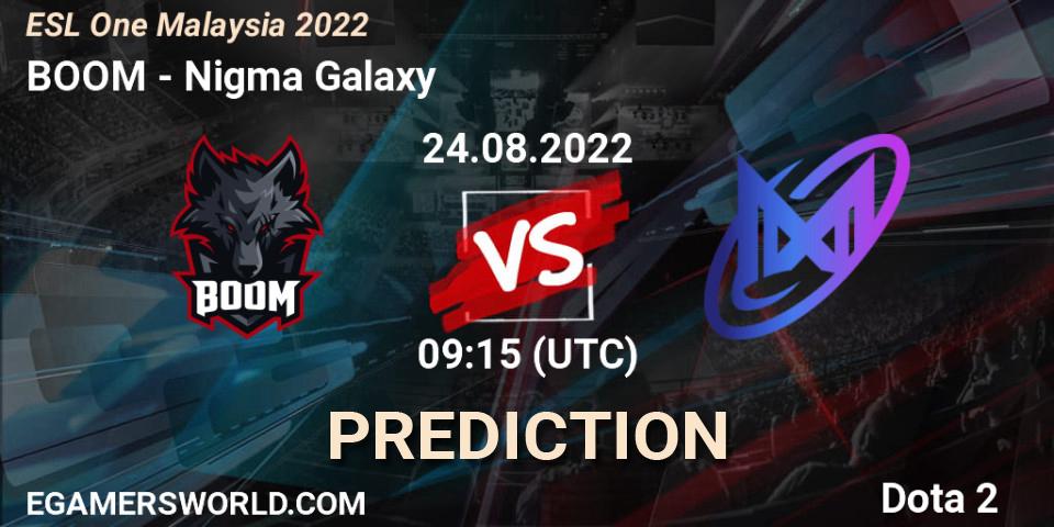 BOOM vs Nigma Galaxy: Match Prediction. 24.08.22, Dota 2, ESL One Malaysia 2022