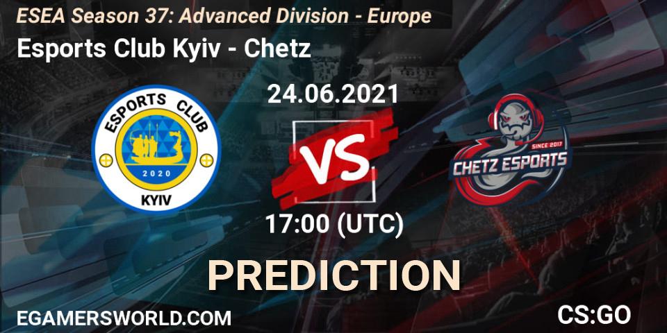 Esports Club Kyiv vs Chetz: Match Prediction. 24.06.2021 at 17:00, Counter-Strike (CS2), ESEA Season 37: Advanced Division - Europe
