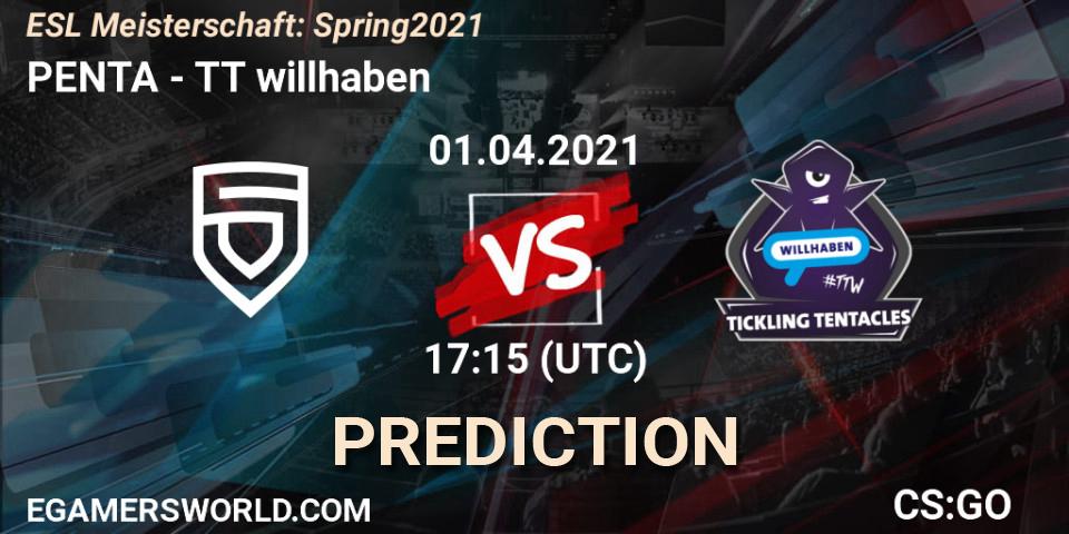 PENTA vs TT willhaben: Match Prediction. 30.04.21, CS2 (CS:GO), ESL Meisterschaft: Spring 2021