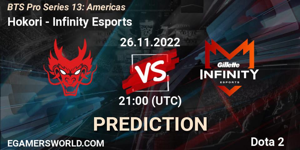 Hokori vs Infinity Esports: Match Prediction. 26.11.22, Dota 2, BTS Pro Series 13: Americas