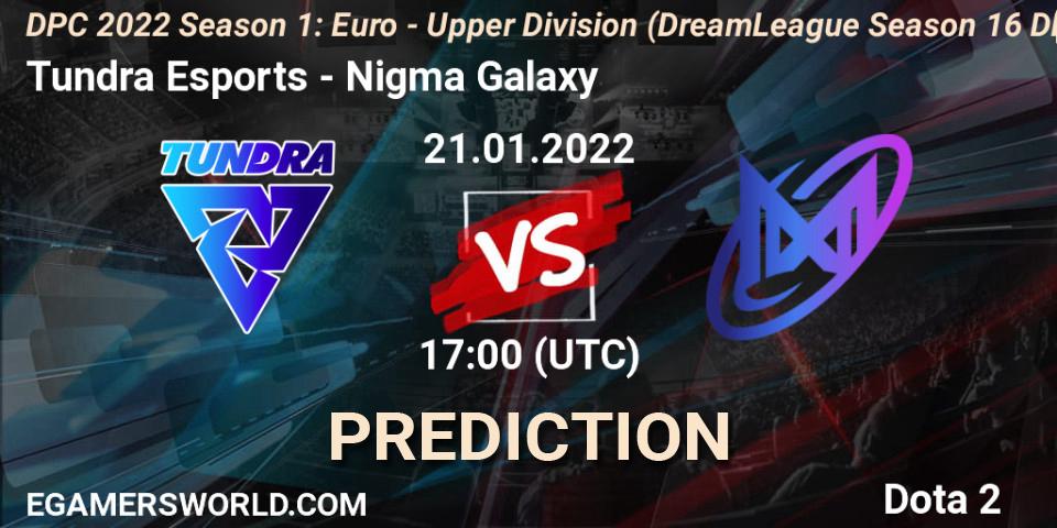 Tundra Esports vs Nigma Galaxy: Match Prediction. 21.01.22, Dota 2, DPC 2022 Season 1: Euro - Upper Division (DreamLeague Season 16 DPC WEU)