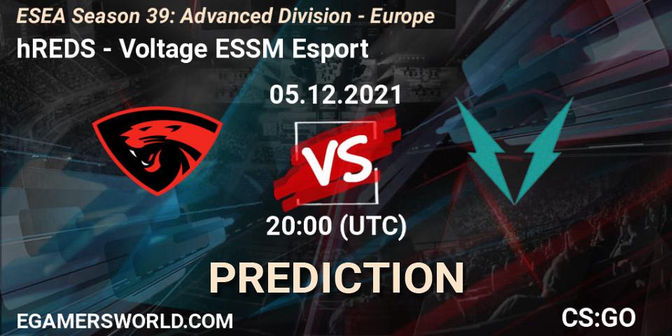 hREDS vs Voltage ESSM Esport: Match Prediction. 05.12.21, CS2 (CS:GO), ESEA Season 39: Advanced Division - Europe