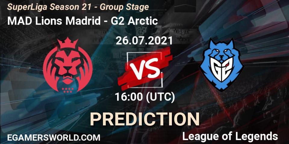 MAD Lions Madrid vs G2 Arctic: Match Prediction. 26.07.2021 at 19:00, LoL, SuperLiga Season 21 - Group Stage 