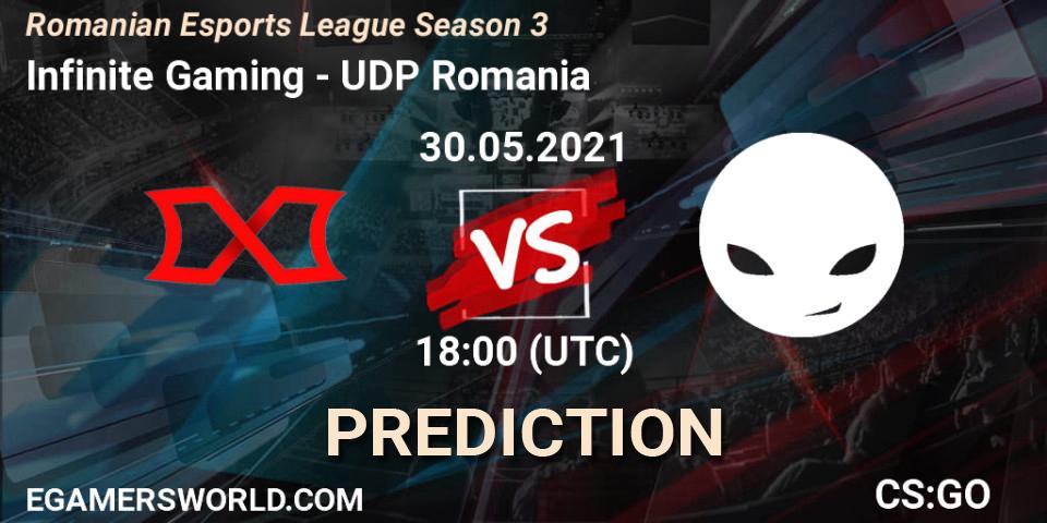 Infinite Gaming vs UDP Romania: Match Prediction. 30.05.2021 at 18:00, Counter-Strike (CS2), Romanian Esports League Season 3