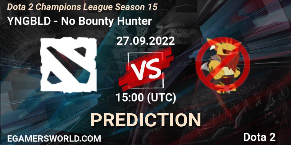 YNGBLD vs No Bounty Hunter: Match Prediction. 27.09.22, Dota 2, Dota 2 Champions League Season 15