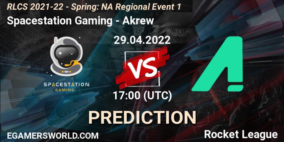 Spacestation Gaming vs Akrew: Match Prediction. 29.04.22, Rocket League, RLCS 2021-22 - Spring: NA Regional Event 1