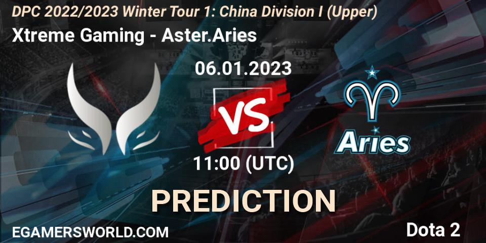 Xtreme Gaming vs Aster.Aries: Match Prediction. 06.01.2023 at 12:56, Dota 2, DPC 2022/2023 Winter Tour 1: CN Division I (Upper)