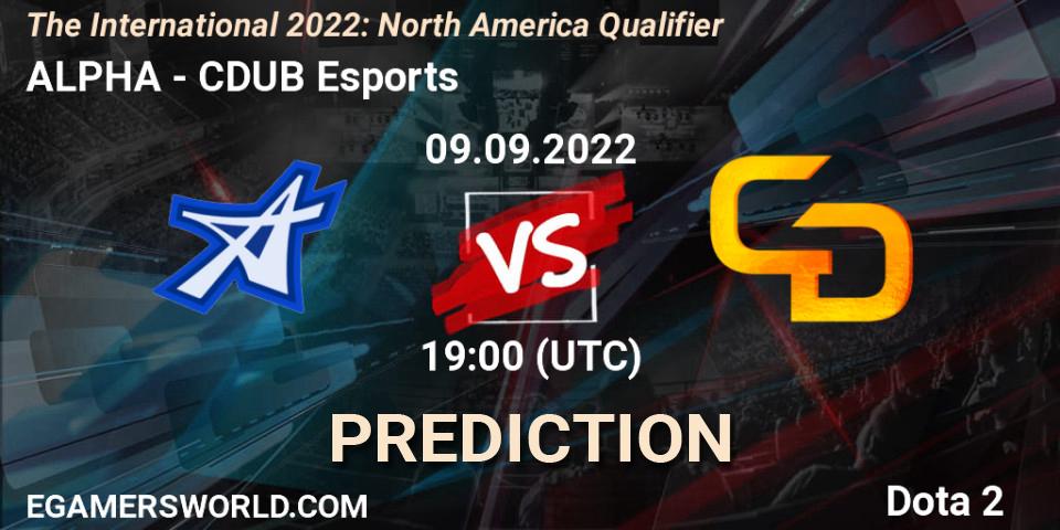 ALPHA vs CDUB Esports: Match Prediction. 09.09.22, Dota 2, The International 2022: North America Qualifier