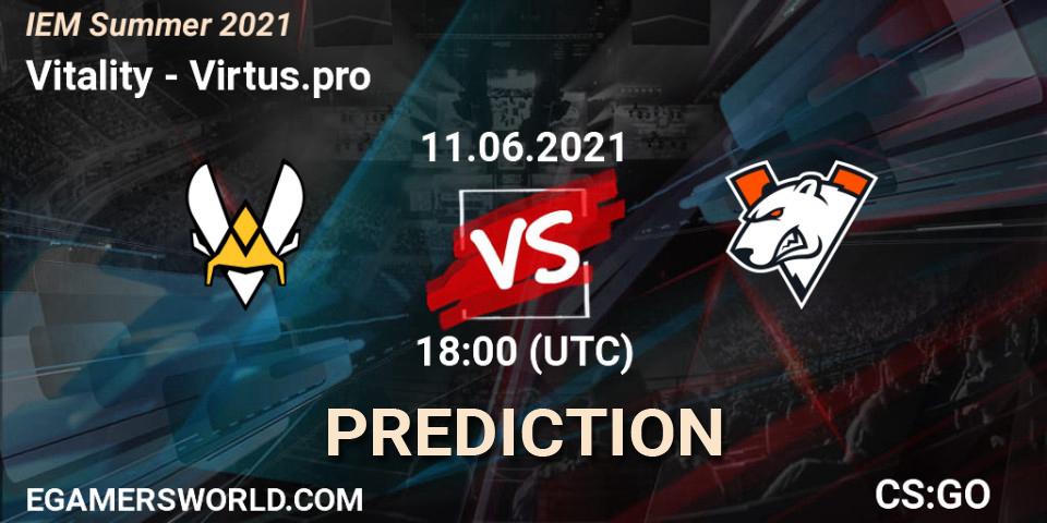 Vitality vs Virtus.pro: Match Prediction. 11.06.21, CS2 (CS:GO), IEM Summer 2021