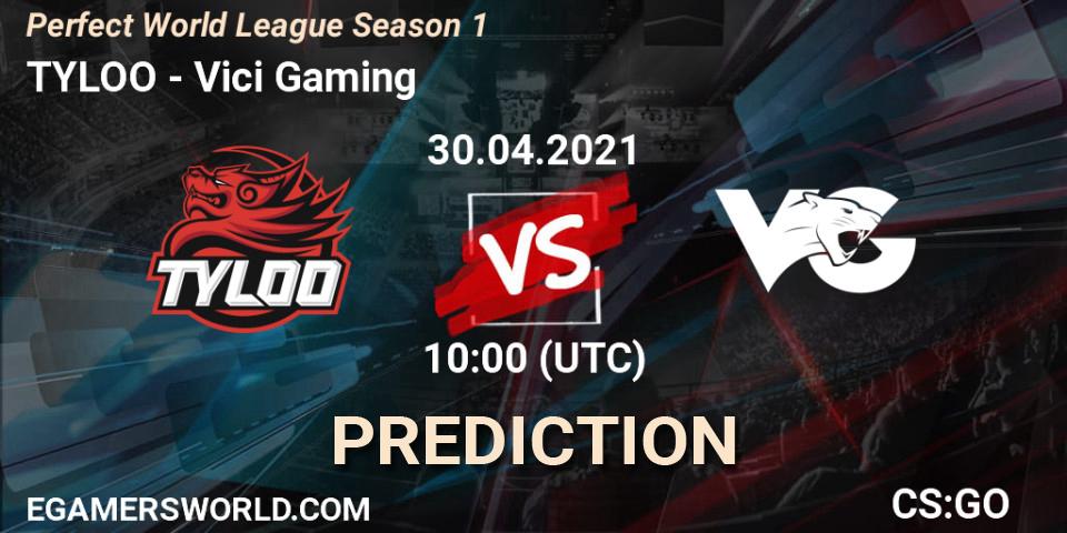 TYLOO vs ViCi: Match Prediction. 30.04.2021 at 11:00, Counter-Strike (CS2), Perfect World League Season 1