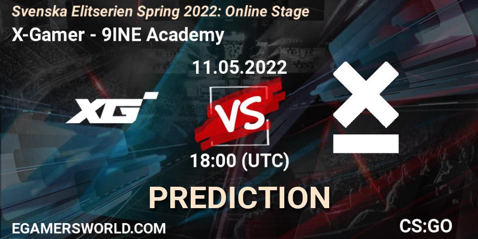X-Gamer vs 9INE Academy: Match Prediction. 11.05.2022 at 18:00, Counter-Strike (CS2), Svenska Elitserien Spring 2022: Online Stage
