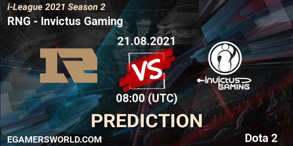 RNG vs Invictus Gaming: Match Prediction. 21.08.2021 at 12:03, Dota 2, i-League 2021 Season 2