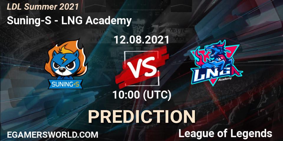 Suning-S vs LNG Academy: Match Prediction. 12.08.21, LoL, LDL Summer 2021