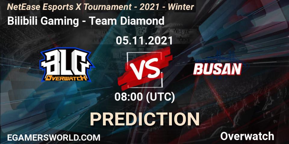Bilibili Gaming vs Team Diamond: Match Prediction. 05.11.2021 at 08:00, Overwatch, NetEase Esports X Tournament - 2021 - Winter