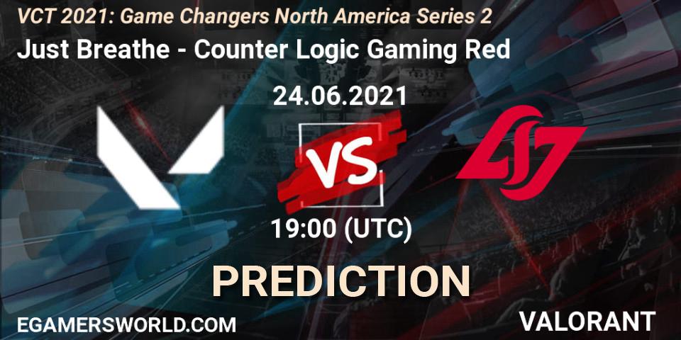 Just Breathe vs Counter Logic Gaming Red: Match Prediction. 24.06.2021 at 19:00, VALORANT, VCT 2021: Game Changers North America Series 2