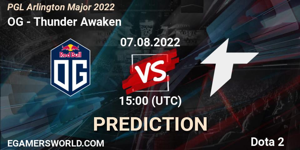 OG vs Thunder Awaken: Match Prediction. 07.08.2022 at 14:59, Dota 2, PGL Arlington Major 2022 - Group Stage