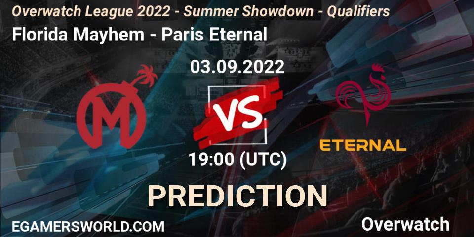 Florida Mayhem vs Paris Eternal: Match Prediction. 03.09.22, Overwatch, Overwatch League 2022 - Summer Showdown - Qualifiers