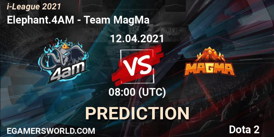 Elephant.4AM vs Team MagMa: Match Prediction. 08.04.2021 at 08:03, Dota 2, i-League 2021 Season 1